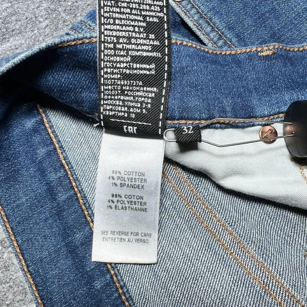 7 For All Mankind Jeans Men 32x33 Blue Adrien Series 7 Med Wash Denim Straight